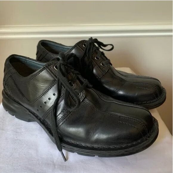 Clarks Black Leather Ortholite Dress Shoes 7 main image 7